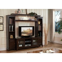 Acme Halden Entertainment Center, Merlot Wood, Glass (TV Stand), Veneer Composite Wood