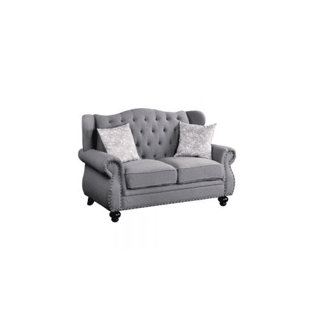 ACM-53281 - ACME Hannes Loveseat w/2 Pillows, Gray Fabric