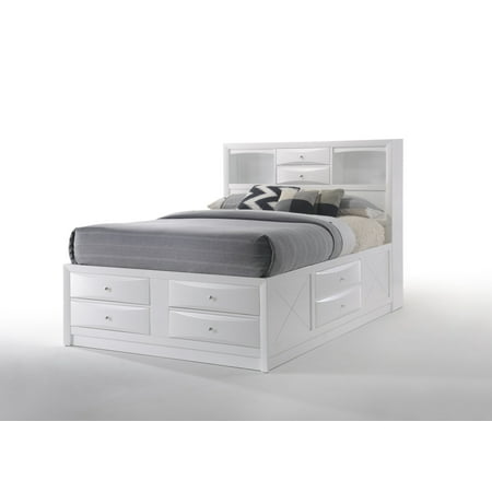 Acme Ireland Full Bed with Storage, White
