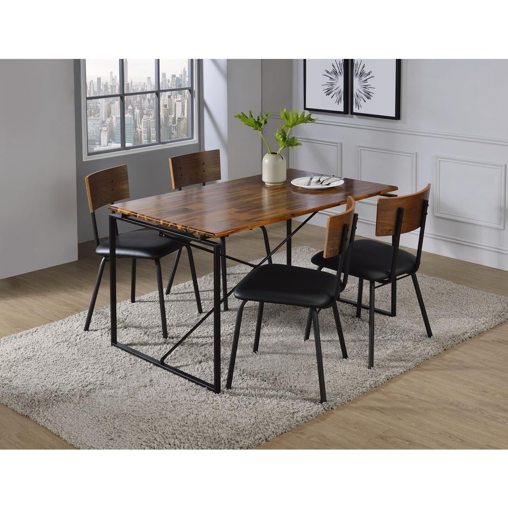 Jurgen 48" Oak and Black Industrial Dining Table