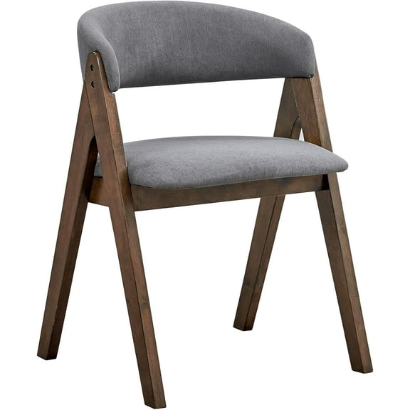 Acme Keiki Side Chair in Walnut/Gray (Set of 2)
