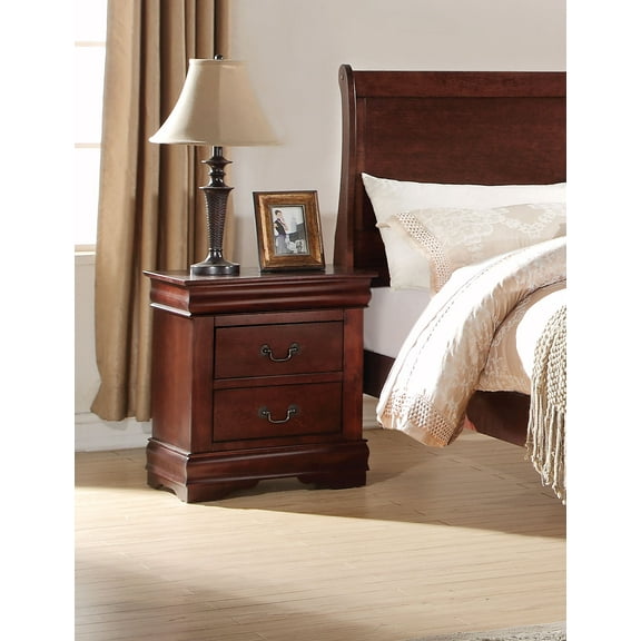 Acme Louis Philippe 2-Drawer Nightstand, Multiple Finishes Indoor Bed Room Furniture