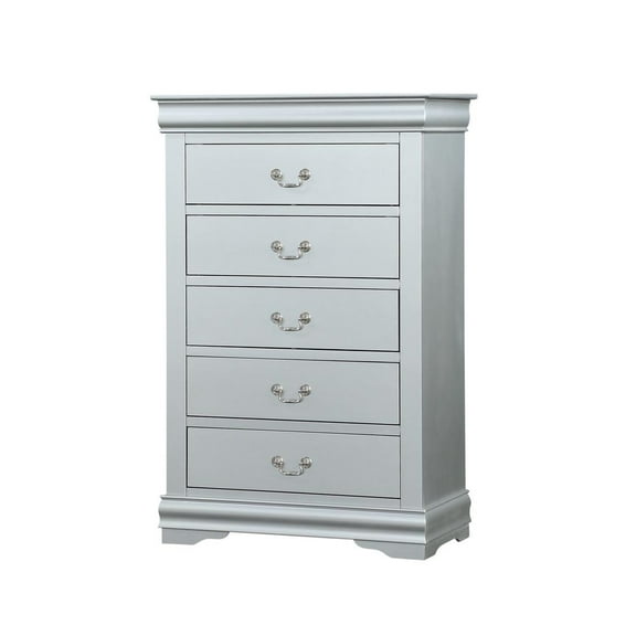 Acme Louis Philippe Chest with 5 Storage Drawers in Platinum