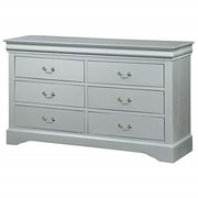 Acme Louis Philippe Dresser with 6 Storage Drawers in Platinum