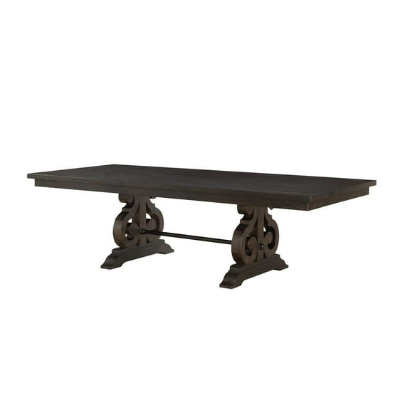 Acme Maisha Wooden Top Dining Table in Rustic Walnut