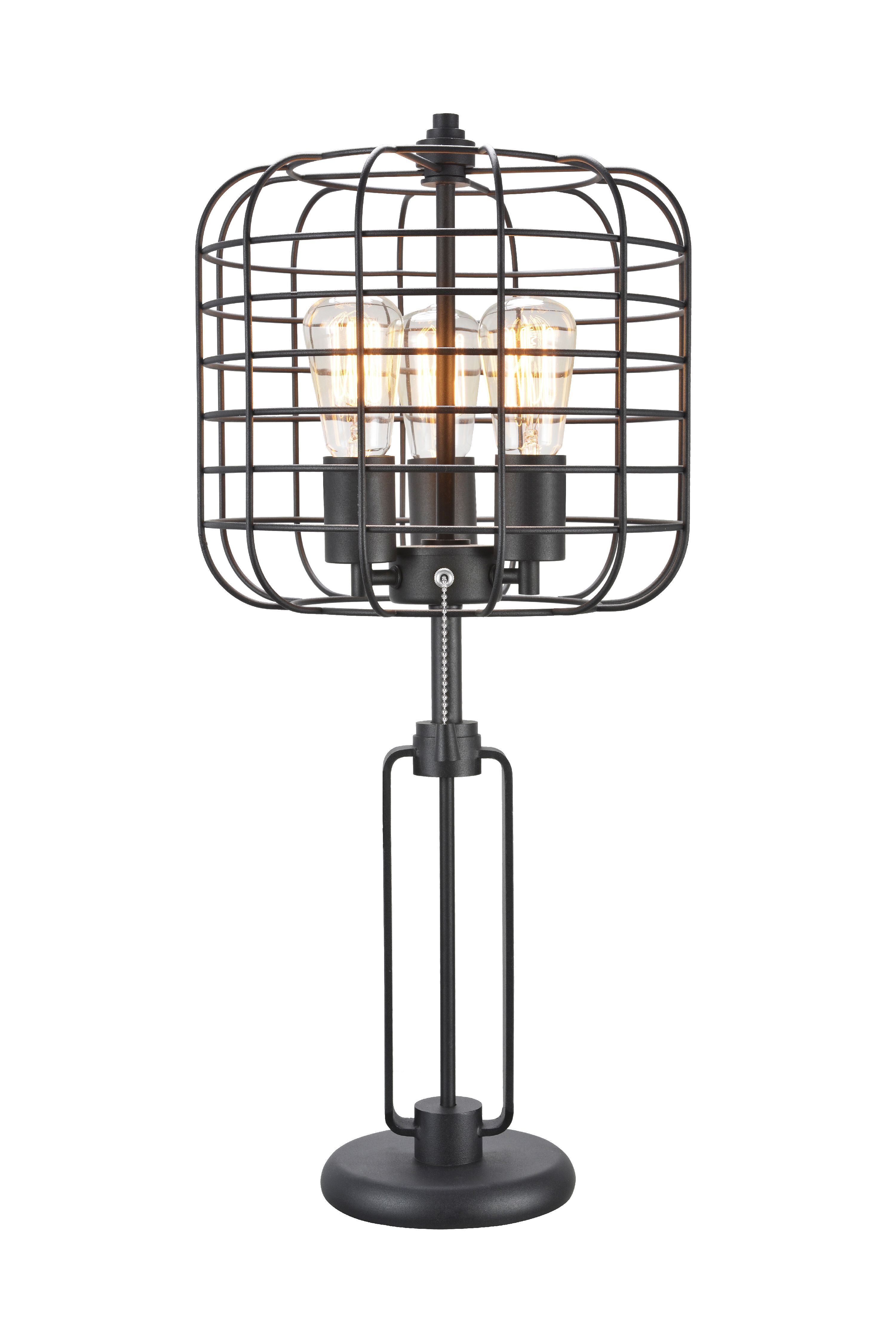Acme Manus Metal Base Industrial Style Table Lamp in Black