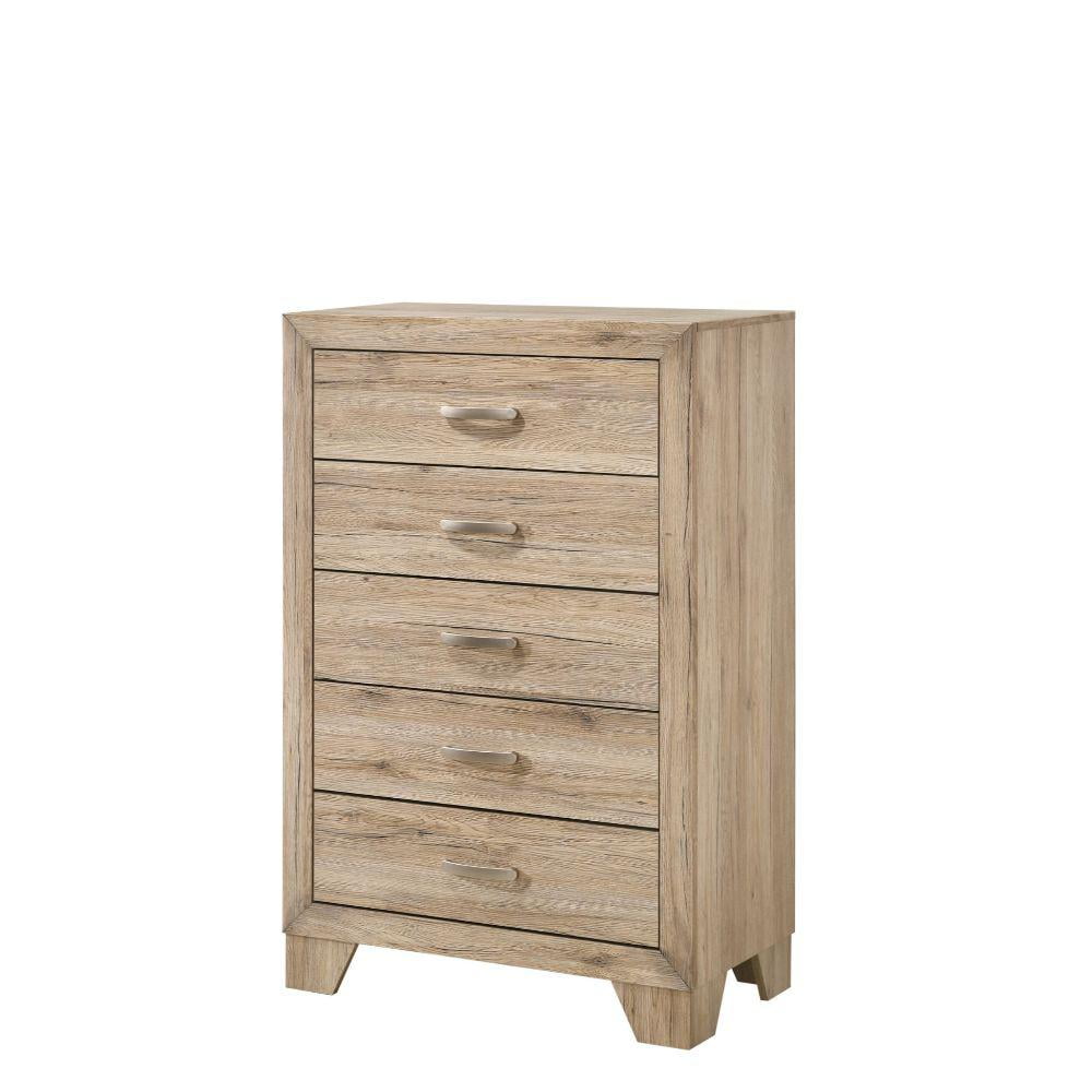 Natural Oak 5-Drawer Chest with Felt Lined Dovetail Drawers