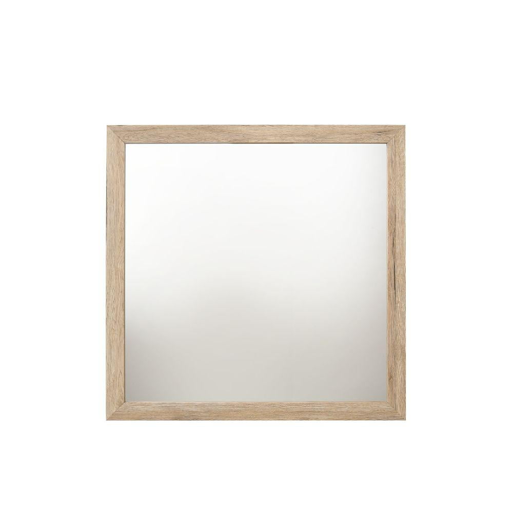 40" Square Full-Length White Oak Wood Mirror