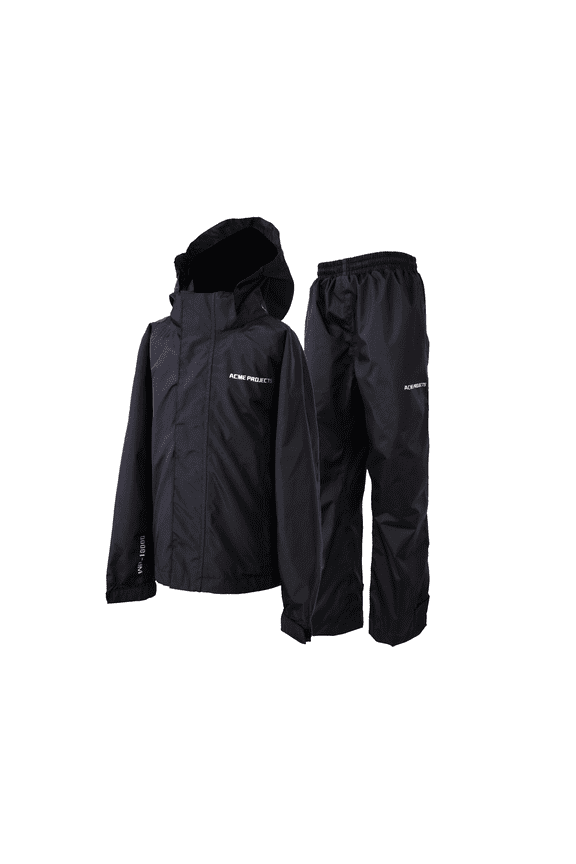 Rain Suit (Jacket + Pants), 100% Waterproof, Breathable, 10000mm/3000gm, YKK Zipper (Black, Medium)