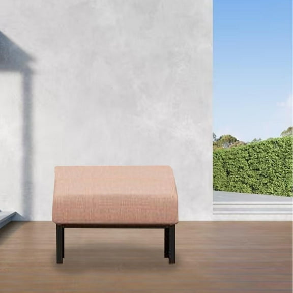 Acme Rajni Patio-Ottoman, Pink Fabric & Black Finish