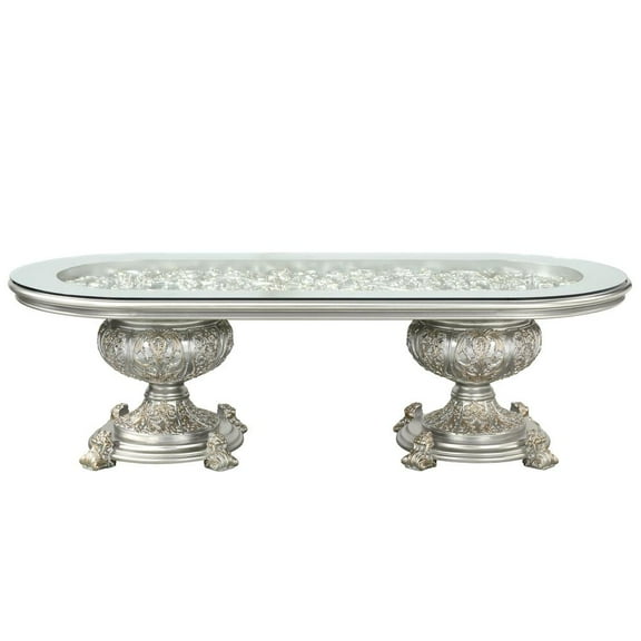 Acme Sandoval 108 in Oval Dining Table, Champagne