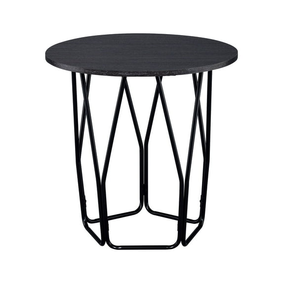 Acme Sytira Round Metal Frame End Table in Black