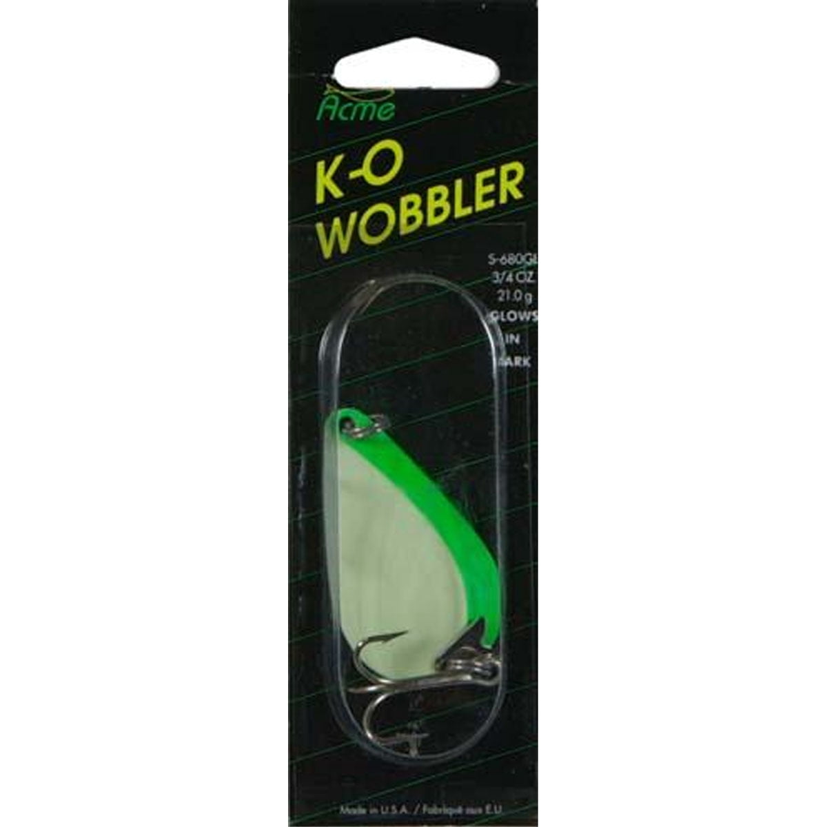 Acme Tackle Company K.O. Wobbler 3/4 oz. Sonic Flipper Tail Fishing Lure - S-680/GLG