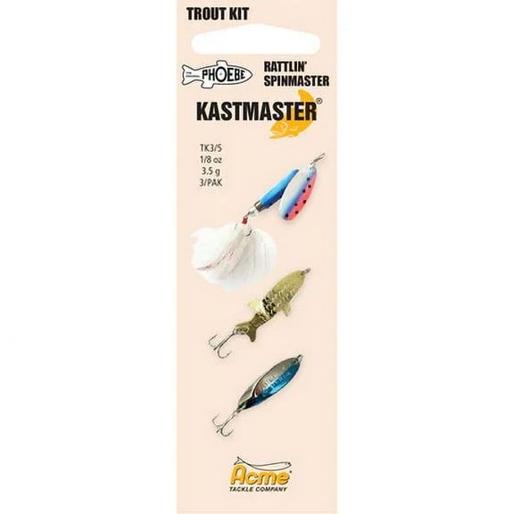 Acme Tackle Kastmaster Fishing Spoon Phoebe Spinner Kit, 1/8 oz. Assortment 3 Pack