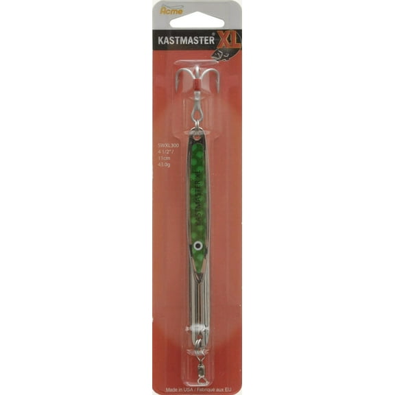 Acme Tackle Kastmaster XL Fishing Lure Spoon 4 1/2 " Green on Silver