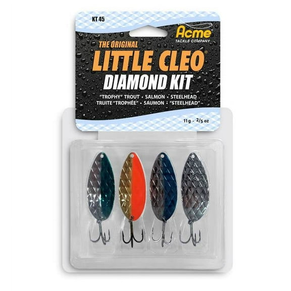 Acme Tackle Little Cleo Diamond Fishing Spoon Kit 4pk 2/5 oz.