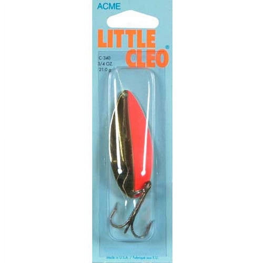 Acme Tackle Little Cleo Fishing Spoon Gold Flo Orange Stripe 3/4 oz.
