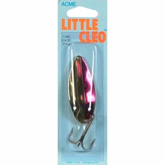 Acme Tackle Little Cleo Fishing Spoon Gold & Neon Red 3/4 oz.