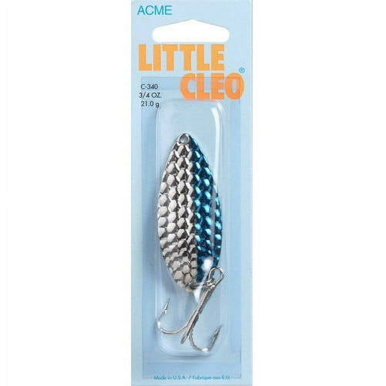 Acme Tackle Little Cleo Fishing Spoon Nickel & Neon Blue 3/4 oz. 