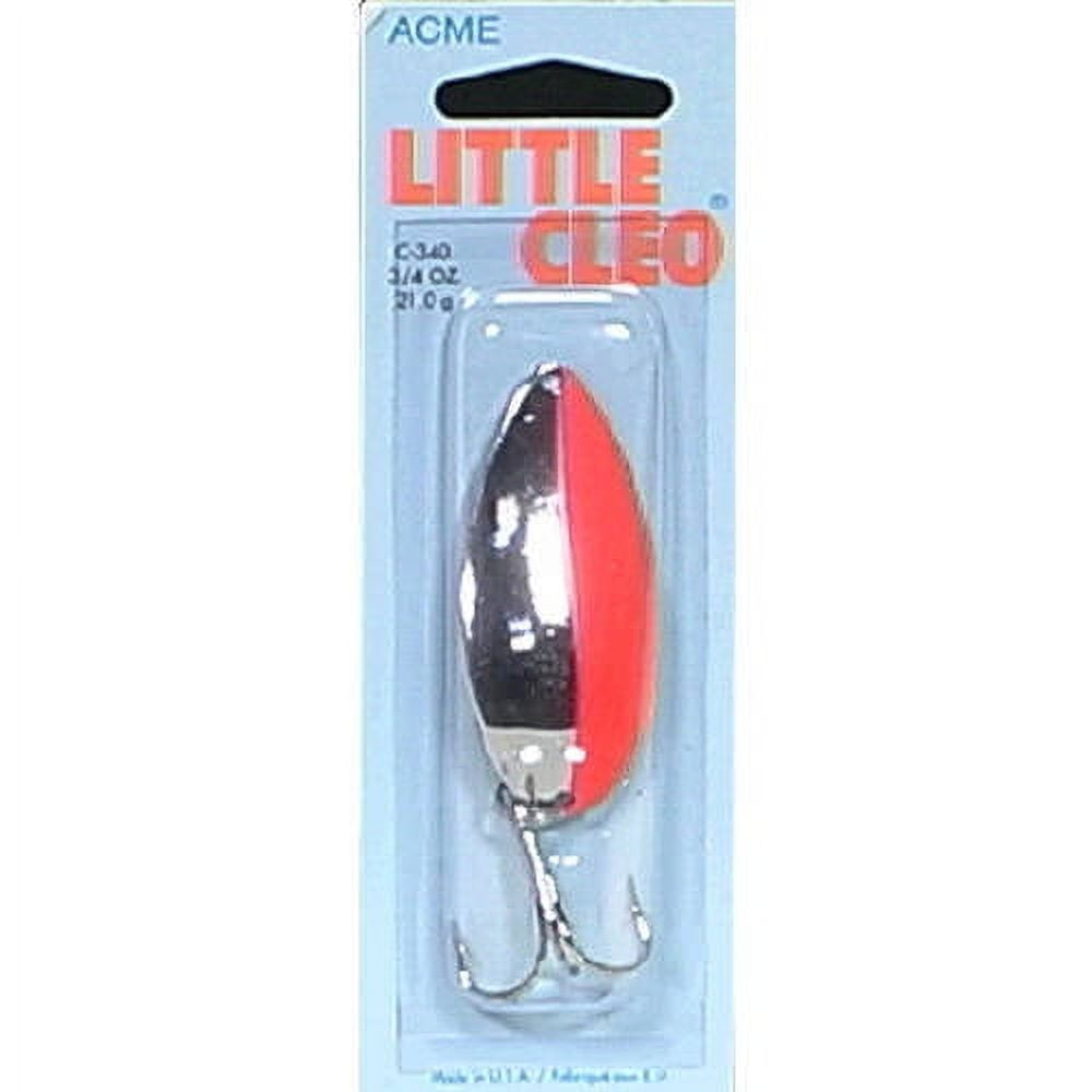 Acme Tackle Little Cleo Fishing Spoon Nickel Flo Orange Stripe 3/4 oz. 