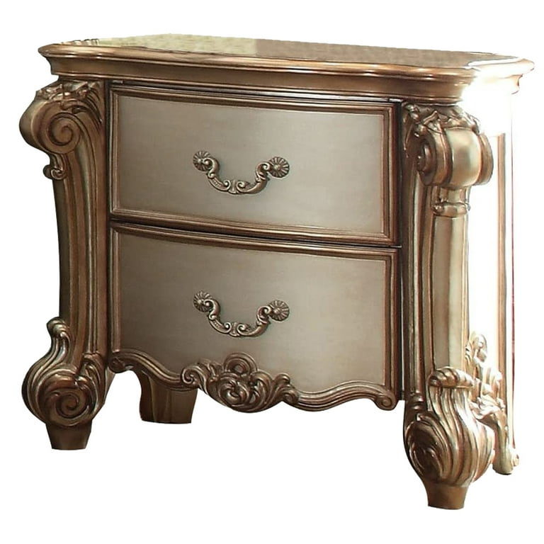 Acme Three Drawer Nightstand With One Hidden Top Drawer And