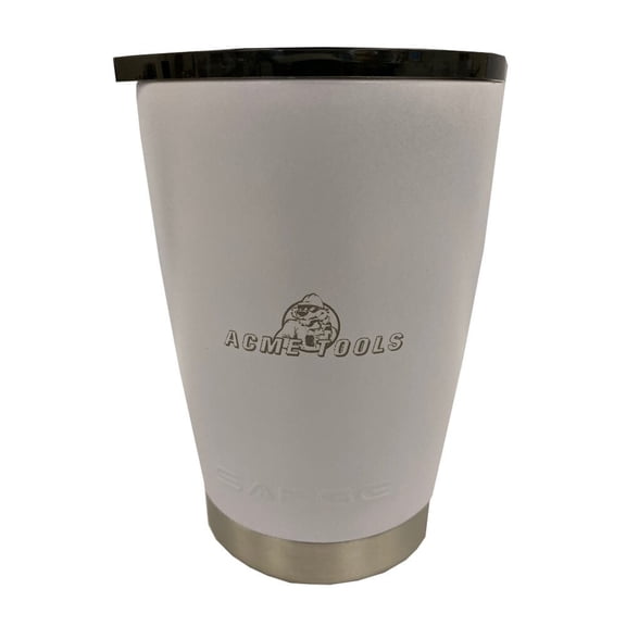 Acme Tools 12 Oz Lowball Stainless Steel Tumbler With Logo White