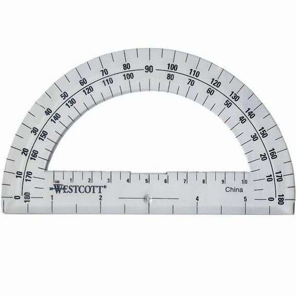 Acme United Corporation 6 in. 180 deg Protractor Instrument Clear