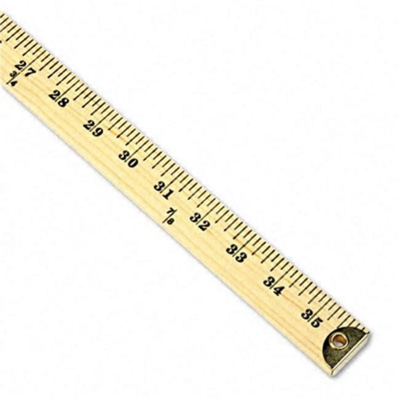 Acme United  Wood Yardstick  Hanging Holes and Metal Ends  36    Clear Lacquer Finish