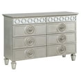 thumbnail image 1 of Acme Varian 6 Drawers Wooden Dresser with Mirror Inlay in Silver, 1 of 6