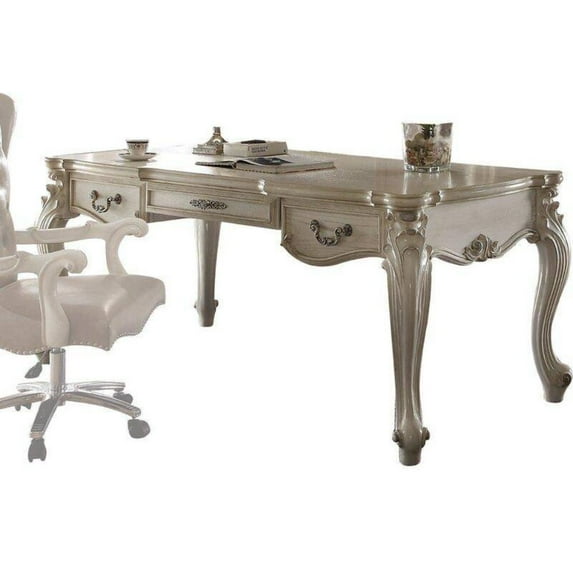 Acme Versailles Executive Desk, Bone White