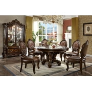 Acme Versailles Round Dining Table w/Single Pedestal, Cherry Finish Indoor