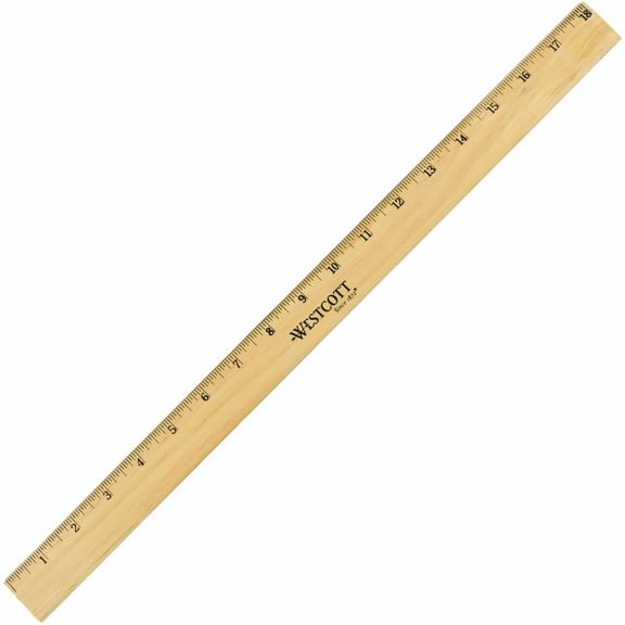 Acme Westcott Beveled Metal Edge Wood Rulers