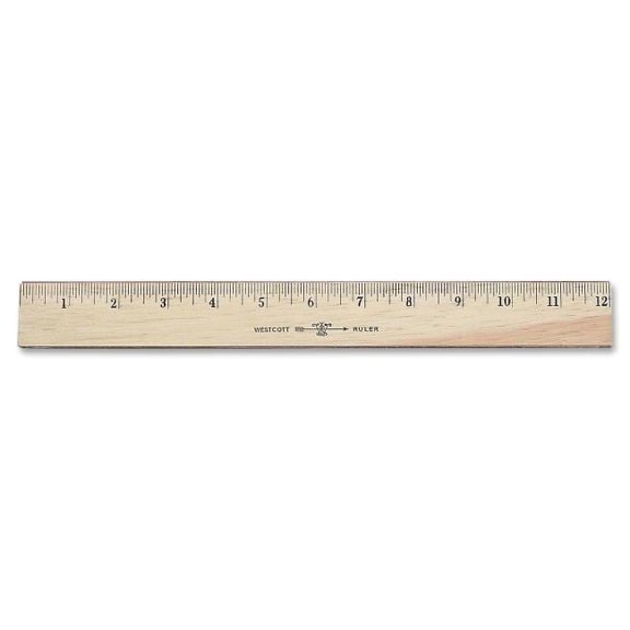 Acme Westcott Flexible Wood/Brass Edge Ruler