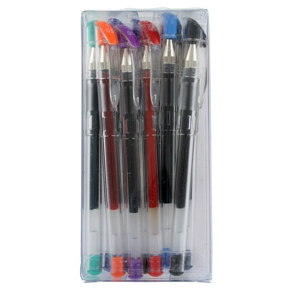 Acme  ZL-03 Stick Gel Ink Pens, 0.5mm, Assorted Ink, Pack of 10