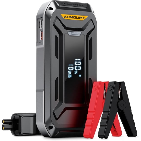 Acmount 5000A Jump Starter, 26800mAh Car Jump Starter Power Pack, Black