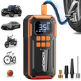 thumbnail image 1 of Acmount Tire Inflator, 160PSI Air Pump For Car Tires, 10000mAh Rechargeable Fast Inflation Tire Pump with LED Light and Auto Shut-Off Function for Car, Motorcycle, Bicycle, Balls(Orange), 1 of 7