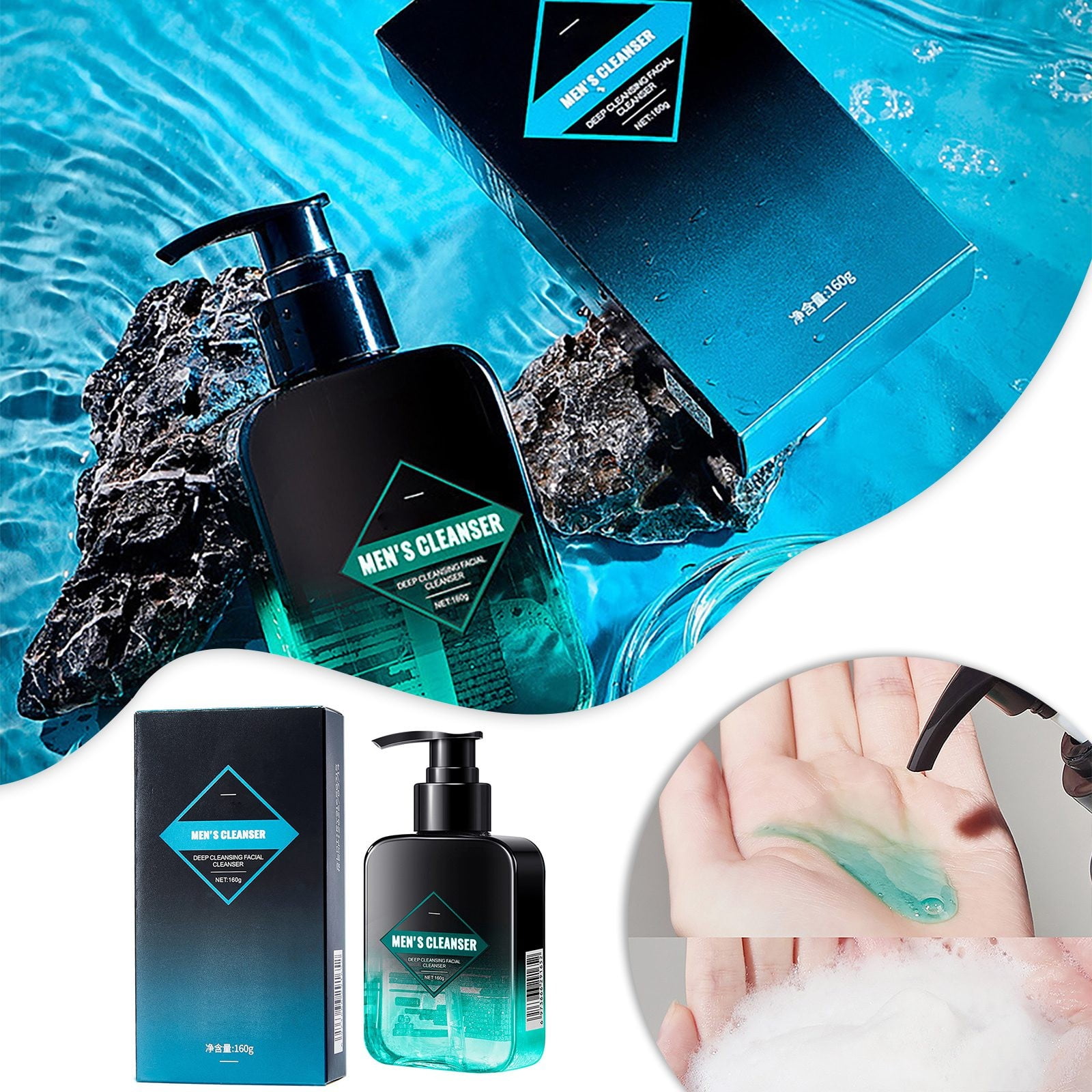 Acne Foaming Facial Cleaning Wash Men's Facial Cleanser Cleanser Oil