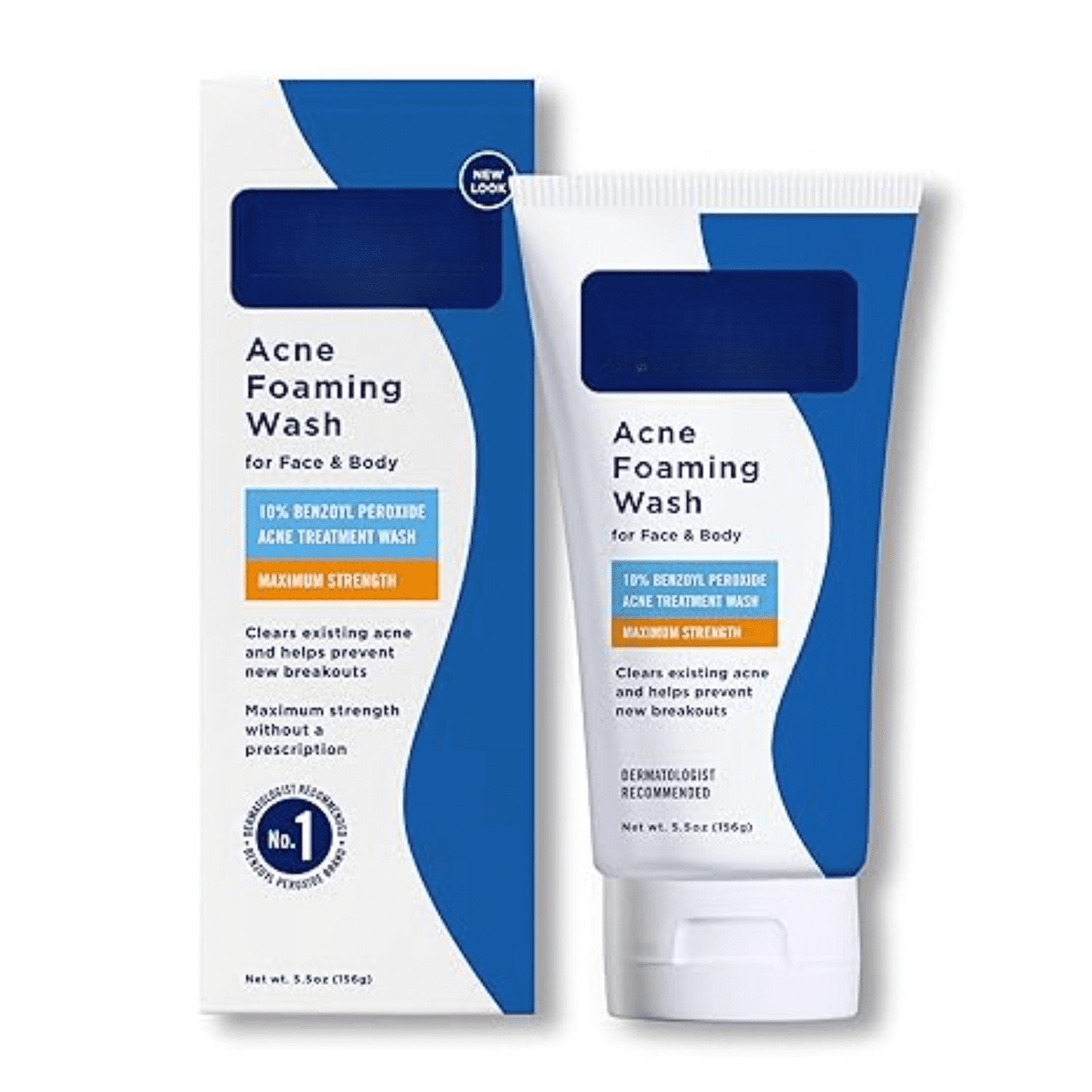 Acne Foaming Wash Benzoyl Peroxide 10% Maximum Strength Antimicrobial, 5.5 Oz