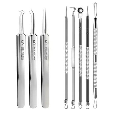 Acne Needle SET Blackhead Remover Pimple Blemish Comedone Extractor-Tweezer AUNE F9Z7