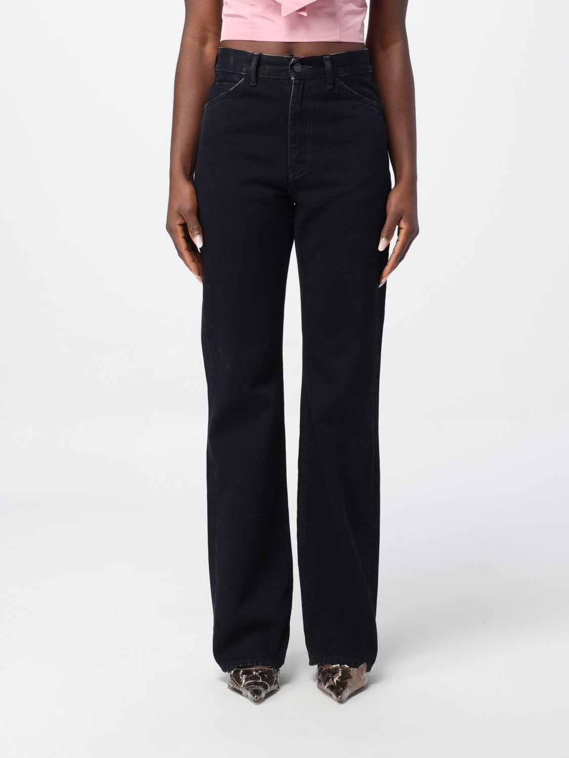 Acne Studios Jeans Woman Black Woman - Walmart.com