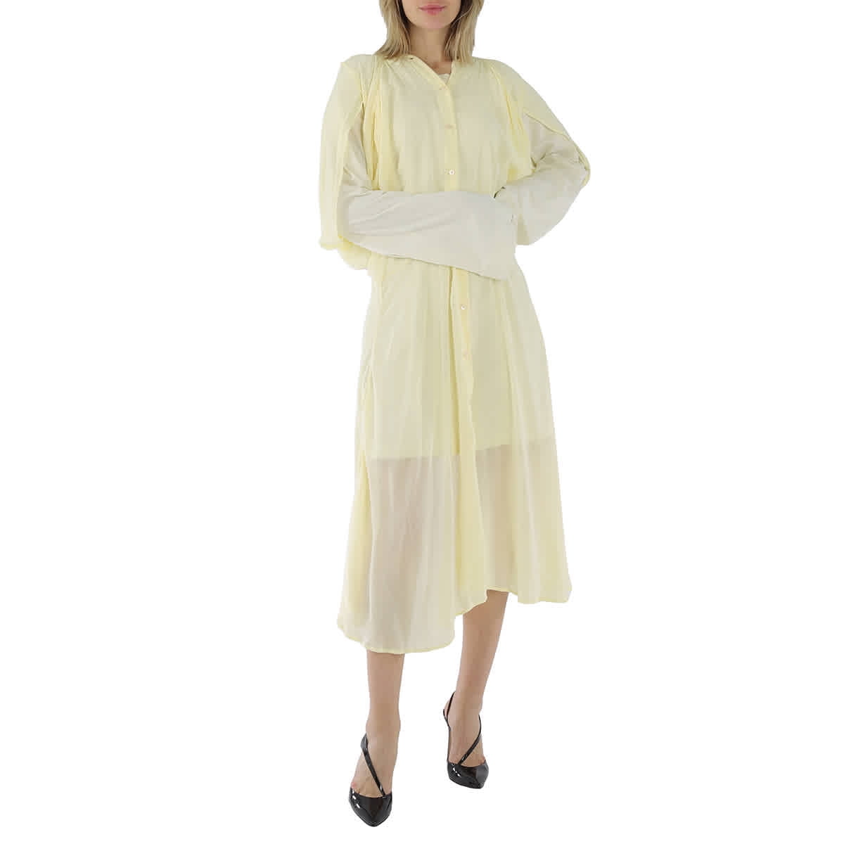 strapless open back dress Mini dress in pastel yellow main image 0