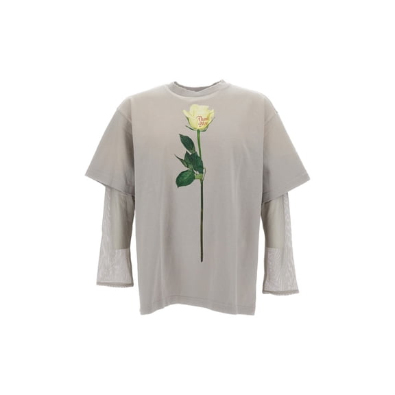 Acne Studios Layered Grey Top With Sheer Inner Layer (Women's)