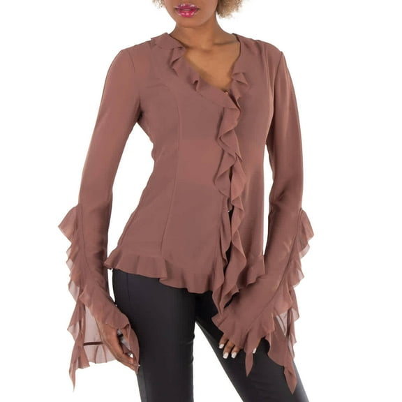 Acne Studios Semi Sheer Ruffle Blouse, Brand Size 36 (US Size 4)