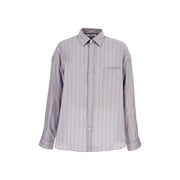 Acne Studios Seasonal Striped Cotton Poplin Shirt With Relaxed Fit Mens