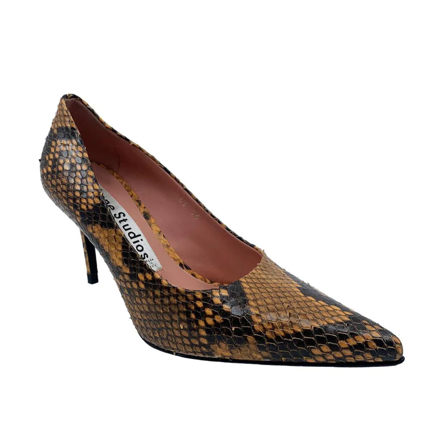 Women's Snakeskin Pattern Block Heels Elegant Point Toe - Temu United  Kingdom
