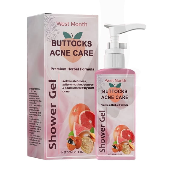 Acne Treatment Body Wash for Butt, Back & Body, Grapefruit & Guarana Extract, Fade Dark Spots, Gentle & Refreshing, 8.5 fl oz