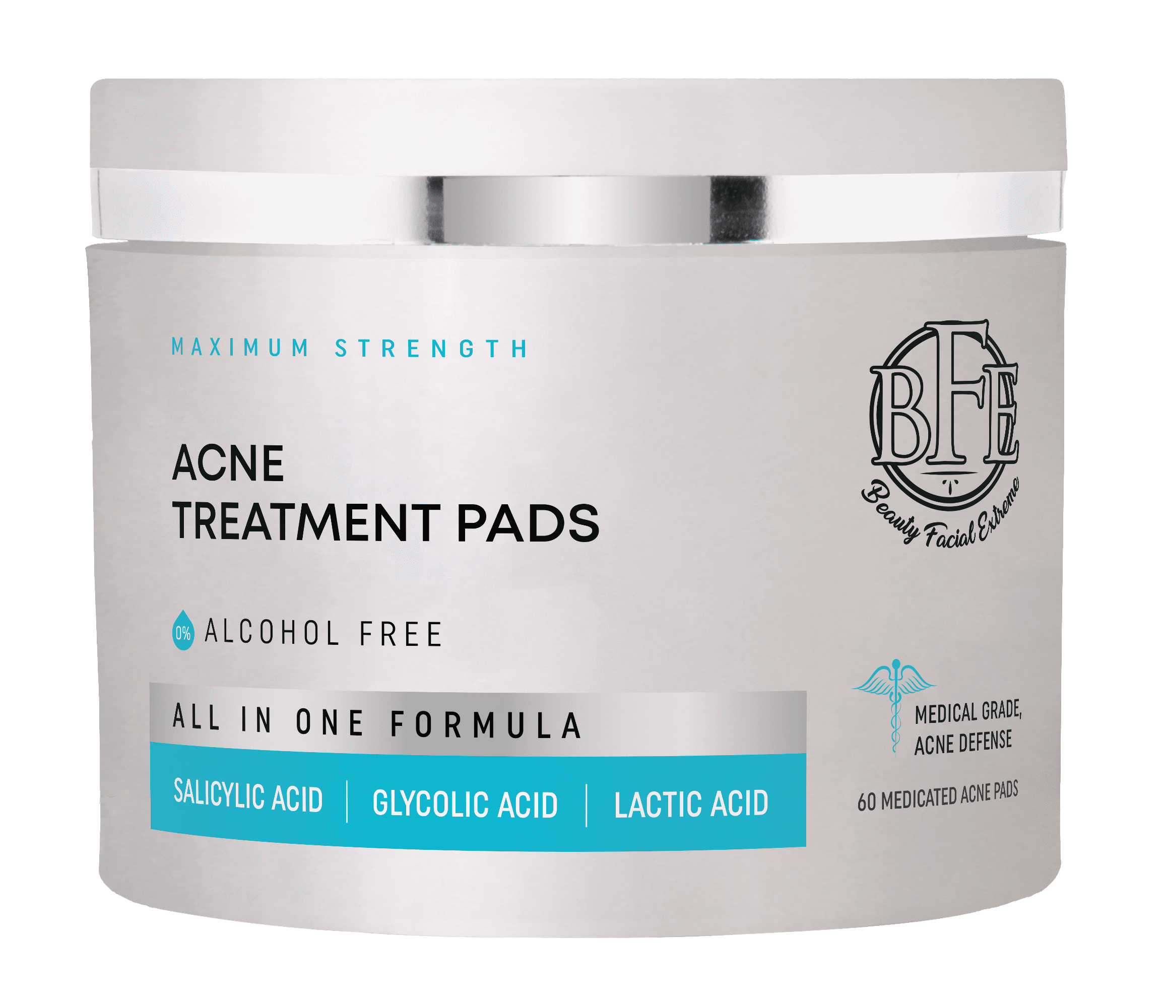 Acne Treatment Pads Contains Salicylic, Glycolic, & Lactic Acid for