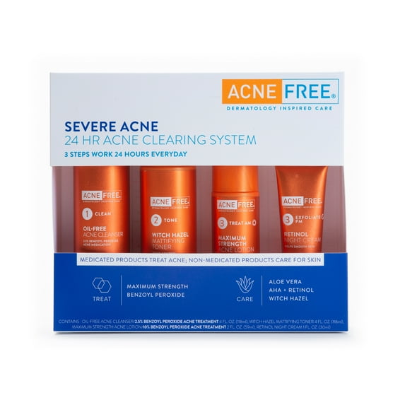 AcneFree Severe Acne 24 Hr Clearing System 4 PC Kit