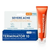 AcneFree Terminator 10 Acne Spot Treatment Cream with 10% Benzoyl Peroxide, 1 fl oz