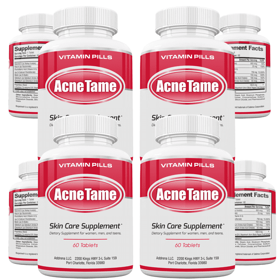 Acnetame | Acne-Tame Pills Supplement with Vitamin A and B5- Oily Skin Treatment & Hormonal Blemish Pill for Clearer Skin- 240 tablets